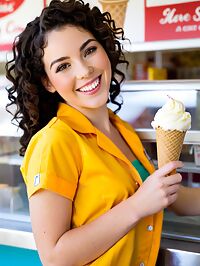 Curly haired Cindy shares her sweetness